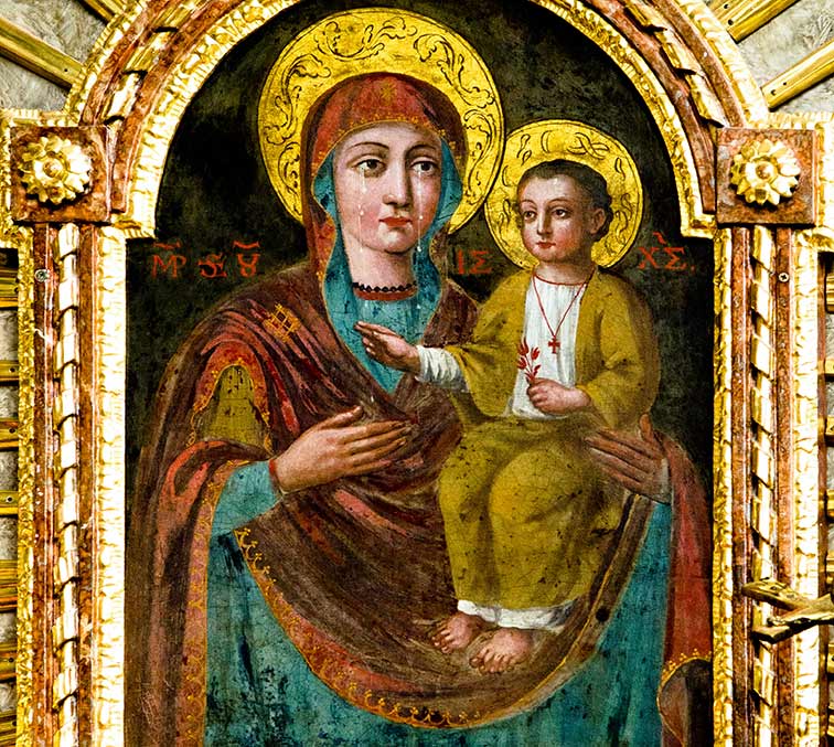 uttergottes mit Jesuskind im Stil byzantinischer Ikonen