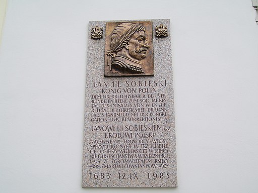 Gedenktafel für Jan III. Sobieski an der Westwand der Josefskirche