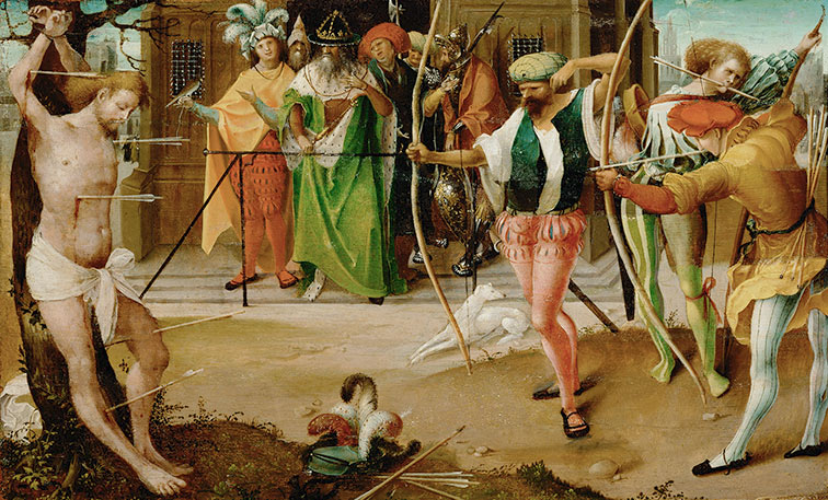 Marter des hl. Sebastian von Jan de Beer (um 1510). / KHM